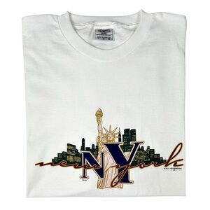 Vintage 90s New York Skyline Shirt Size XL Souvenir Tee NY